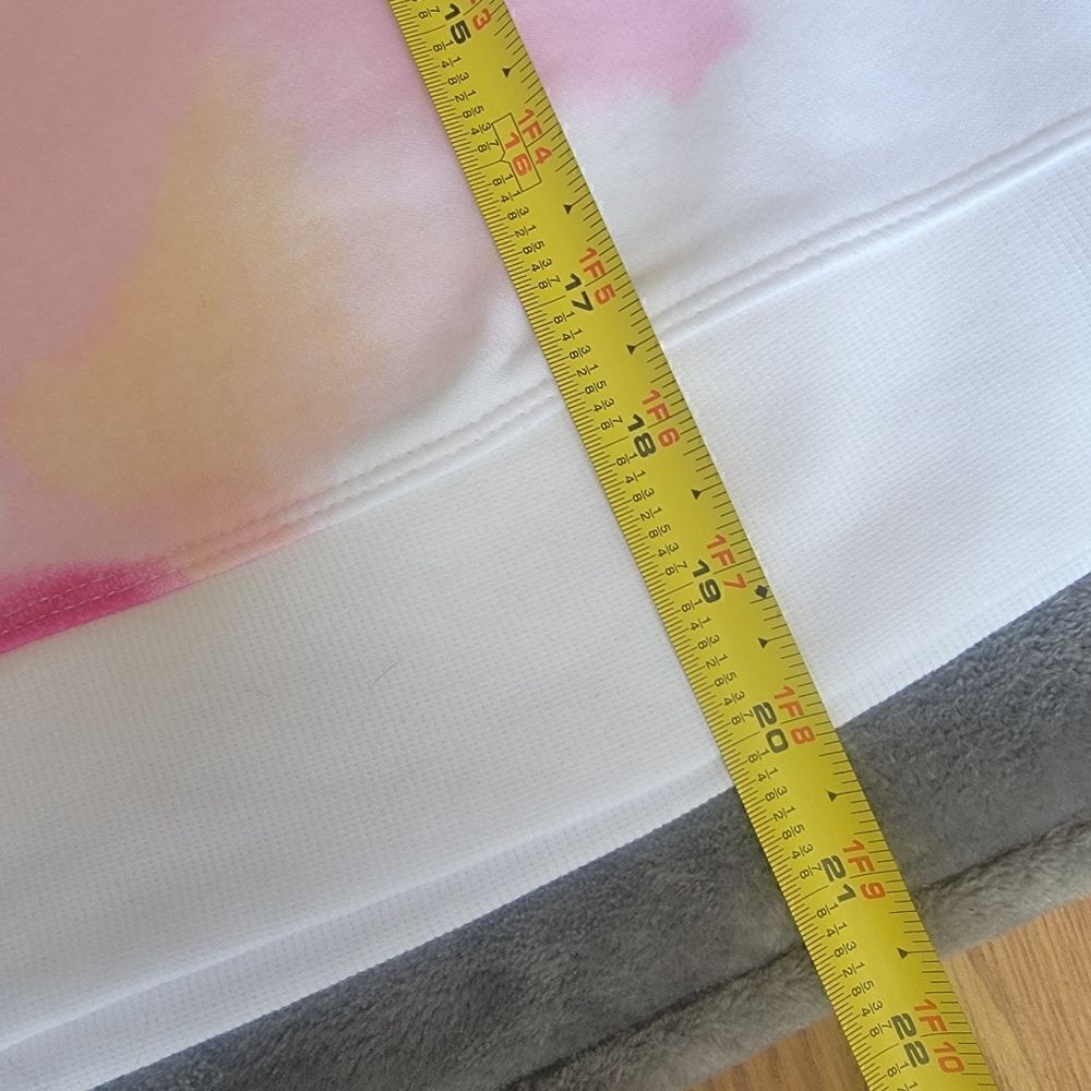 CHAMPION CAMPUS FRENCH TERRY CREWNECK SWEATSHIRT IN WHITE NEON WATERCOLOR SIZE M - Picture 10 of 11